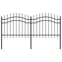 Tuinhek met spijlpunten 140 cm gepoedercoat staal zwart - thumbnail