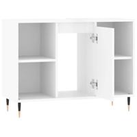 Badkamerkast 80x33x60 cm bewerkt hout hoogglans wit - thumbnail