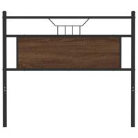 Hoofdbord 107 cm bewerkt hout en staal bruin eikenkleurig - thumbnail