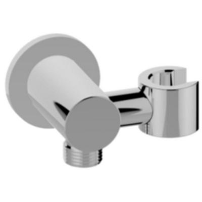 Wiesbaden Wandaansluitbocht met Kantelbare Handdouchehouder - Rond - 1/2 Inch - Chroom
