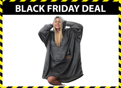 Baleine Home - Hoodie Deken - Grijs - Flanel - One Size Baleine Home - Hoodie Deken - Grijs - Flanel - One Size