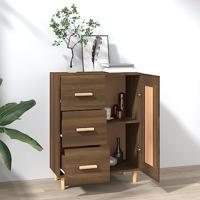 Dressoir 69,5x34x90 cm bewerkt hout bruineikenkleurig - thumbnail