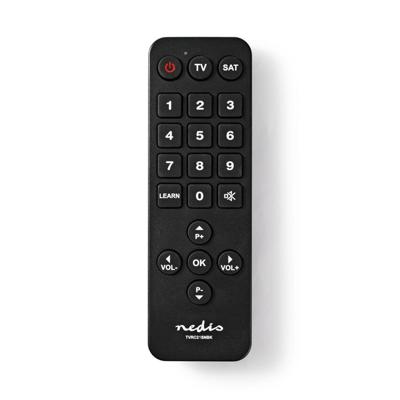 Nedis TVRC21SNBK Universele Afstandsbediening Grote Knoppen Voorgeprogrammeerd Bedient 2 Apparaten