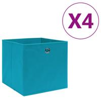 VidaXL Opbergboxen 4 st 28x28x28 cm nonwoven stof babyblauw - thumbnail