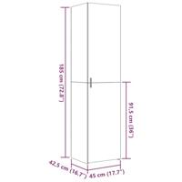 Hoge kast 45x42,5x185 cm bewerkt hout gerookt eikenkleurig - thumbnail