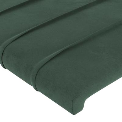 Hoofdbord met randen 147x16x118/128 cm fluweel donkergroen