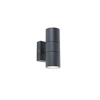 QAZQA Buitenwandlamp donkergrijs 2-lichts IP44 - Duo - thumbnail