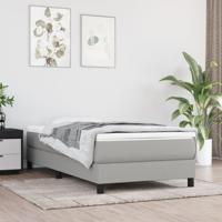 Boxspring met matras stof lichtgrijs 100x200 cm - thumbnail