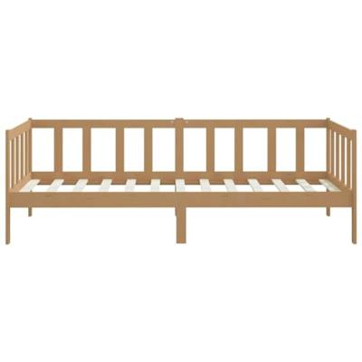 VidaXL Bedbank massief grenenhout honingbruin 90x200 cm