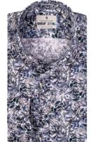 Thomas Maine Overhemd Blauwe Bloemen Allover Print Cutaway Tailored Fit - thumbnail