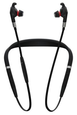 Jabra Evolve 75e MS Wireless Earbuds – Microsoft Certified Earphones With Long-Lasting Battery Life – Vibrating Neckband and Busylight – Black