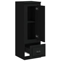 Hoge kast 36x35,5x103,5 cm bewerkt hout zwart - thumbnail