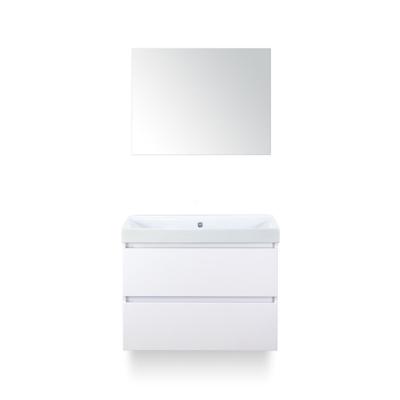 Maxx XL Badmeubelset 80 cm - Wit Hoogglans - Wastafel Just Zonder kraangat - met Spiegel