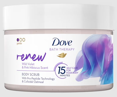 Dove Bath Therapy Renew Bodyscrub Wild Violet & Pink Hibiscus Dove Bath Therapy Renew Bodyscrub Wild Violet & Pink Hibiscus