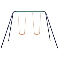 VidaXL Schommelset met 2 zitjes staal - thumbnail
