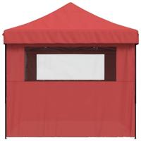 Partytent inklapbaar pop-up met 4 zijwanden bordeauxrood - thumbnail