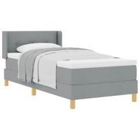 Boxspringbed met matras Lichtgrijs 90 x 200 cm Stof - thumbnail
