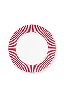 Pip Studio Royal Stripes Dinerbord Donkerroze 26.5cm