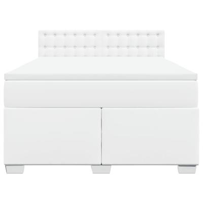 Boxspring met matras kunstleer wit 140x200 cm - thumbnail