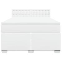 Boxspring met matras kunstleer wit 140x190 cm - thumbnail
