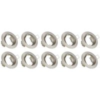 Ronde Inbouwspot Armatuur 10-pack - Kantelbaar GU10 - Nikkel Aluminium Ø83mm - thumbnail