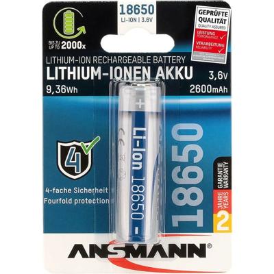 Ansmann 18650 9,36 Wh Speciale oplaadbare batterij 18650 Li-ion 3.7 V 2600 mAh 1 stuk(s)