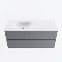 MONDIAZ VICA 110cm badmeubel onderkast Plata 2 lades. Wastafel MOON links 1 kraangat, kleur Talc. - thumbnail