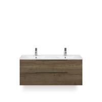 Seville Badmeubelset 120 cm - 2 laden Tabacco Edge greep - Wastafel Enjoy Dubbel - thumbnail