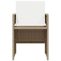 3-delige Bistroset met kussens poly rattan beige - thumbnail