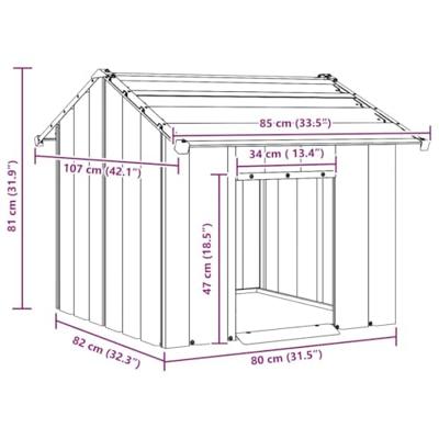 VidaXL Hondenhok met dak 85x107x81 cm gegalvaniseerd staal VidaXL Hondenhok met dak 85x107x81 cm gegalvaniseerd staal