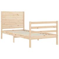 Bedframe met hoofdbord massief hout 100x200 cm - thumbnail