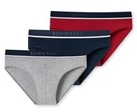 Schiesser Rio slips 95/5 rood-blauw-grijs 3-pack - thumbnail