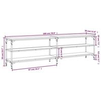 Tv-meubel 180x30x50 cm bewerkt hout metaal bruin eikenkleur - thumbnail