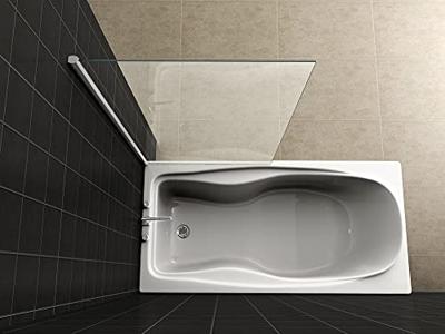 Tela badwand vast 800 x 1500 x 6 mm nano helder glas/chroom