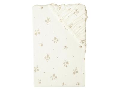 LIVARNO Jersey hoeslaken, 90-100 x 200 cm (Bloemen/wit)