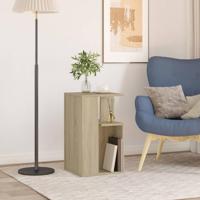 Bijzettafel 35x35x60 cm bewerkt hout sonoma eikenkleurig - thumbnail