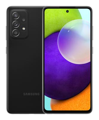 Samsung Galaxy A52 smartphone, 6,5 inch FHD + Infinity-O display, 6 GB RAM en 128 GB uitbreidbaar intern geheugen, 4500 mAh batterij en ultrasnel opladen, zwart