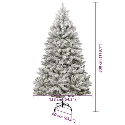 VidaXL Kunstkerstboom met 300 led groen en wit 300 cm pvc en metaal