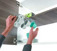 Metaltex Uitschuifbaar Kopjesrek 13x28x5 cm Zilver - thumbnail