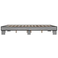 Bedframe bewerkt hout metaal grijs sonoma eiken 150x200 cm - thumbnail