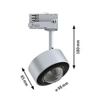Paulmann ProRail3 Spot Aldan 9W Sil 3000K 3Ph dim 91388 Systeemlamp (basis) ProRail3 LED 8.00 W LED Zilver, Zwart - thumbnail