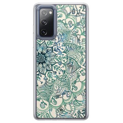 Samsung Galaxy S20 FE hybride hoesje - Mandala blauw Samsung Galaxy S20 FE hybride hoesje - Mandala blauw