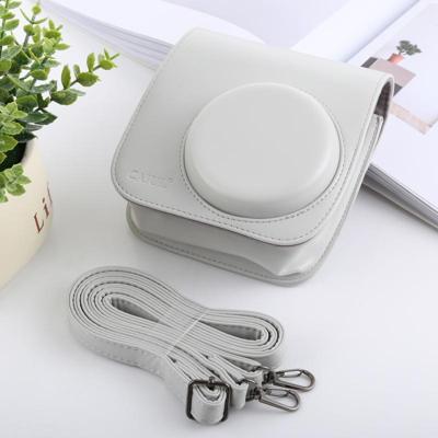 Retro stijl full body camera PU lederen case tas met riem voor FUJIFILM Instax Mini 9/Mini 8 PLUS/Mini 8 (wit)
