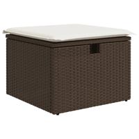 5-delige Loungeset met kussens poly rattan bruin - thumbnail
