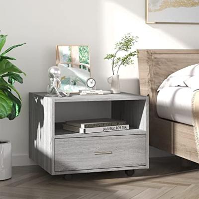 Salontafel 55x55x40 cm bewerkt hout grijs sonoma eikenkleurig