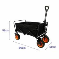 Marbueno Vouwbare Multiusos Trolley Staal 200 KG Zwart Tuin, Strand en Camping 86X50X59 cm - thumbnail