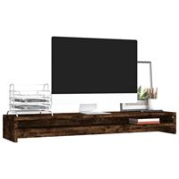 VidaXL Monitorstandaard 100x24x13 cm bewerkt hout gerookt eikenkleurig - thumbnail