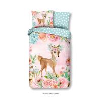 Good Morning Kinderdekbedovertrek "bambi met bloemen" - Multi - (140x200/220 cm) - Katoen - thumbnail