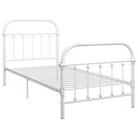 Bedframe metaal wit 100x200 cm met ronde vormen - thumbnail