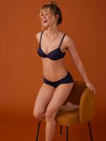 Set van 2 satijnen borstvoedings- en zwangerschapsbeha's ENVIE DE FRAISE marineblauw - thumbnail